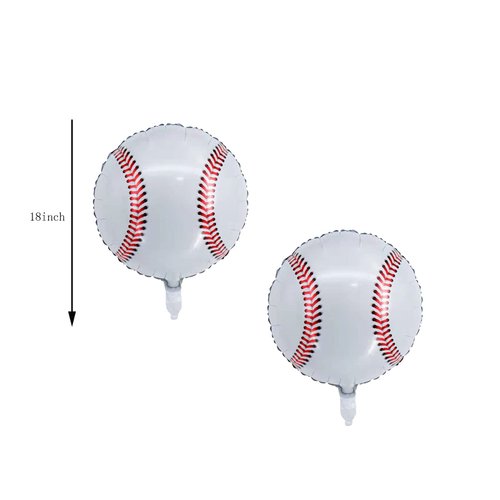 CHIL 8 PCS 20 Inch Baseball Balloons and Baseball Glove Balloons Sports Mylar Balloon for Baseball Themed Birthday Baby Shower Decoration Party Supplies, White,red
