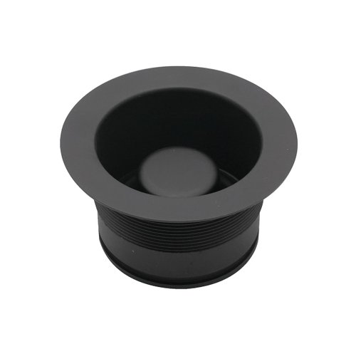 Westbrass D2105-62 3-1/2" EZ-Mount Brass Sink Waste Disposal Drain Flange and Stopper, 1-Pack, Matte Black
