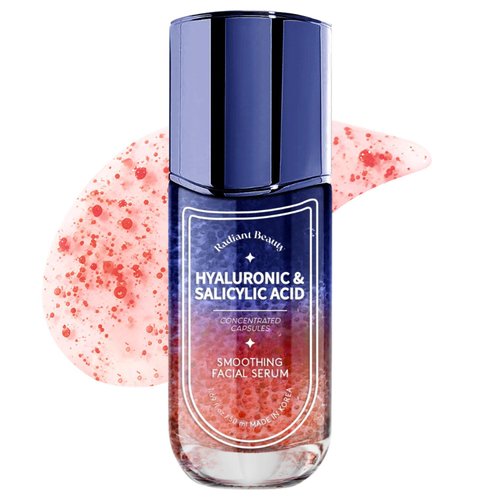 RADIANT BEAUTY Hyaluronic & Salicylic Acid Smoothing Facial Serum - Deeply Hydrating & Cleansing - Combats Congested Pores & Wrinkles - Made in Korea - 50mL / 1.69 fl.oz