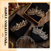 Henoyso 4 Pcs Prom King and Queen Crowns for Men Women King Queen Tiara Crystal Headband Homecoming Costume Party Favor(Gold, Silver, Elegant)