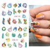 Vezocim Nail Art Stickers Decals, Holographic Flower Nail Water Transfer Decal Designs, Spring Flora Leaf Dragonfly Nail Sticker Acrylic Supplies for Women Girls Manicure Tips Decorations(BN1753-1764)