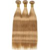 27 Blonde Bundles Human Hair Unprocessed Brazilian Virgin Hair Color #27 Straight Bundles 10 12 14 Inch 8A Grade Double Weft Weave Extensions Hair Soft And Healthy for Women