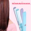Mini Hair Straightener Ceramic Tourmaline Plate Flat Iron Curler Small Lightweight Portable Hair Styling Straightening Plate Curling Iron with Quick & Easy Heating for Women Girls(Sky Blue)
