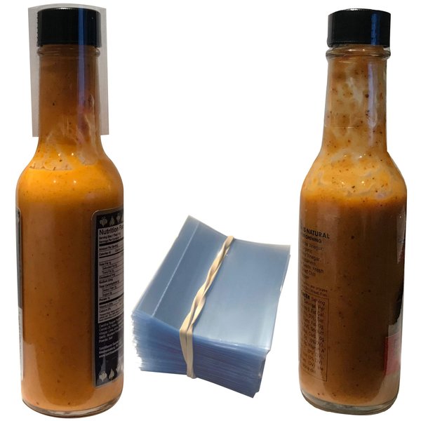 Clear Perforated Shrink Bands for Hot Sauce Bottles and Woozy Bottles [3/4" - 1" Diameter] (100 Pack)