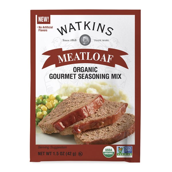 Watkins Organic Gourmet Seasoning Mix, Meatloaf, 1.5 Oz. Pouch, 1 Count