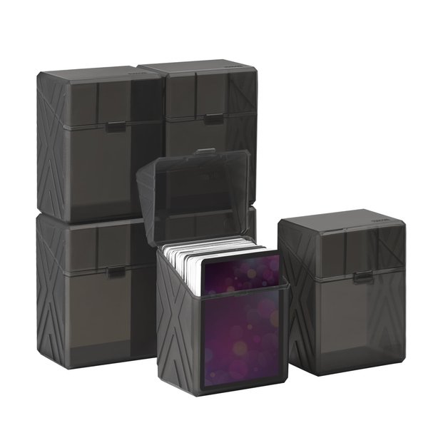 RISOU 6 Pack MTG Card Deck Box Compatible with Magic The Gathering Card,TCG Card,OCG Card and Standard Size Card Game.Deck Box Holds 150+ Cards(NO CARDS),Black
