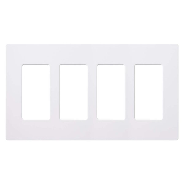 Lutron Claro 4 Gang Decorator/Rocker Wallplate, Gloss, White (1-Pack) | CW-4-WH
