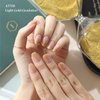 Laflare Gel Glossy Nail Strips, Self Adhesive Gel Nail Art Decals Polish Stickers with 20 Pcs Double-End Strips Glitter False Nails Including Trimming File (R45708 - Light Gold Gradation)