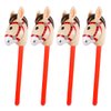 4PCS Inflatable Stick Horse - Pony/Christmas/Western Cowboy/Horse Baby Shower Birthday Party Decorations Supplies Favors Inflatable Horse Head Costume Stick (37 Inches)