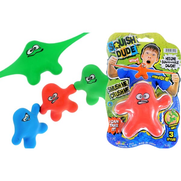 JA-RU Squish Dude Stretchy Sand Filled Man-Fidget Toy (1 Assorted) . Stress & Anxiety Relief Sensory Toys for Kids and Adult. Party Favor Classroom Prizes. Therapy Toys Autism ADHD.3410-1p