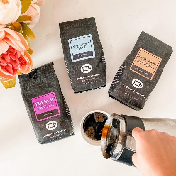 Dark Chocolate Almond by Coffee Beanery | 12oz Flavored Whole Bean Coffee Medium Roast Coffee | 100% Specialty Arabica Coffee Whole Bean | Gourmet Coffee Whole Beans