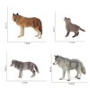 Fantarea 4 PCS Realistic Wild Life Jungle Zoo Animal Wolf Figures Desktop Decoration Party Favors Supplies Cake Toppers Collection Development Set Toys for 5 6 7 8 Years Old Boys Girls Kid Toddlers