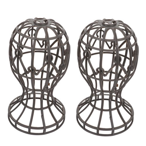 CIMAXIC 2Pcs plastic wig stand hat display wig head stand wig display holder Mannequin Wig Stand Manikin head Glasses Stand helmet stand rack portable wig stand drying rack travel hair