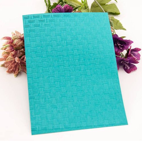 PUPUZAO Plastic Embossing Folder (5''x7''|Weaving Pattern) Paper Crafts Plastic Textured Impressions for Card Making Scrapbooking