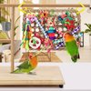 KATUMO Bird Toys, Bird Foraging Wall Toy, Edible Seagrass Woven Climbing Hammock Mat with Colorful Chewing Toys, Suitable for Lovebirds, Finch, Parakeets, Budgerigars, Conure, Cockatiel