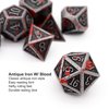 Haxtec Bloodstained Metal DND Dice Set Blood Polyhedral D&D Dice for Dungeons and Dragons Gift TTRPG Antique Metal Halloween Dice