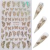 NAIL ANGEL 8Sheets Nail Art Adhesive Sticker Sheets Different Laser Gold and Silver Color Butterfly Shapes Nail Art Decoration 10238