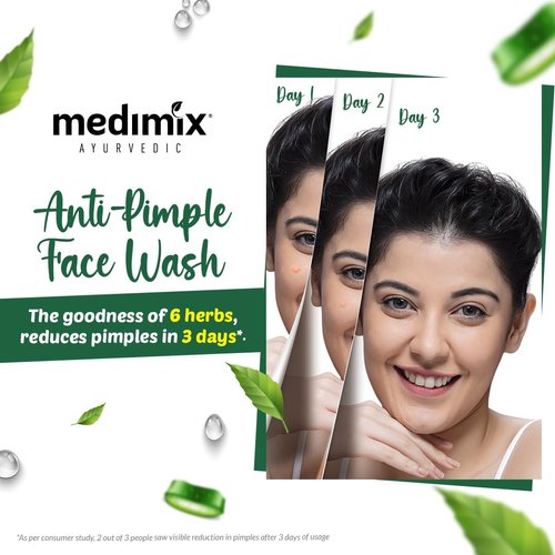 Medimix Ayurvedic Face Wash for All Skin Types - Soap Free - Paraben Free (100 ml / 3.4 oz)
