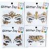 Rhinestone Face Gems Jewels, Festival Face Jewels Tattoo Stickers, Rave Crystals Face Gems Stick on, Body Gem Stones Bindi Temporary Face Tattoos for Festival Rave,4-Pack,Light-Coffee