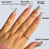 GlimightyX Gel Press on Nails Short,Handmade Salon Quality Thick Acrylic Cat Eye Designs Nails Press on,Reusable Medium Almond Long-lasting for 3 Weeks,10 Nails S Size,Punk Elegance