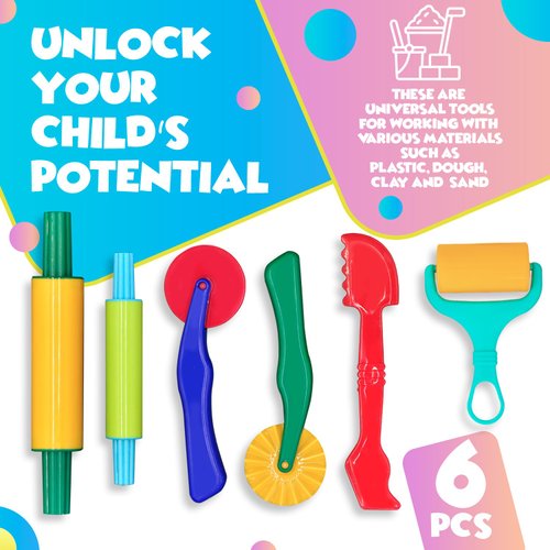 Clay and Play Dough Tools Six Piece Set - Ages 3 & Up DIMROM (6pcs)