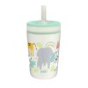Zak Designs Kelso Toddler Cups For Travel or At Home, 12oz Vacuum Insulated Stainless Steel Sippy Cup With Leak-Proof Design is Perfect For Kids (Safari)