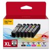 PGI-280XXL/CLI-281XXL 6-Color Value Pack Ink Cartridges Compatible for Canon 280 281 Ink cartridges to use with PIXMA TS8120 TS8220 TS8222 TS9120 Printer (PGBK,BK,C,M,Y,PB, 6 Pack)