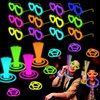 12 Pack Glow Glasses Toys Gifts with 40 Glow Sticks & Connectors(for 12 Glow Heart Glasses &16 Bracelets), Christmas Neon Light Up Party Favor Supplies for New Years Eve Birthday Camping (kids&Adults)