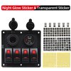 FXC Waterproof Marine Boat Rocker Switch Panel 4 Gang with Dual USB Slot Socket + Cigarette Lighter Red LED Light for Car Rv Vehicles Truck