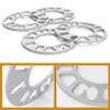 dynofit Universal 5mm Wheel Spacers for 98-120 Multiple Bolts Pattern, Pack of 4 Thin Aluminum Shims Hubcentric Spacer for 4 Lug and 5 Lug Wheels/Rims Fit for Dodge Ford Je/ep Nissan Honda