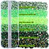Kikonoke 5 Boxes Nail Art Rhinestones Kit 3D Flatback Jelly Crystal Gems Diamantes Design for Crafts Face Clothes Glass Decorations DIY (Green)