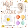 JeVenis Nine is A Vibe Party Decoration Groovy 9th Birthday Decorations Hippie Banner Boho Decor Retro Flower Daisy 60's 70's Theme Party Supplies