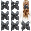 PQKZLDP 8pcs Black Solid Hair Bow Clips Alligator Ponytail Clips Duckbill Barrettes Hair Accessories for Women-Girls-Toddlers Kids (PQ218)