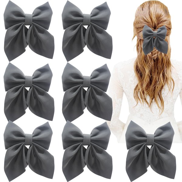 PQKZLDP 8pcs Black Solid Hair Bow Clips Alligator Ponytail Clips Duckbill Barrettes Hair Accessories for Women-Girls-Toddlers Kids (PQ218)