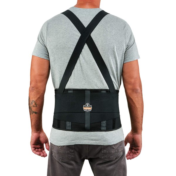 Ergodyne ProFlex 1100SF Back Support Brace, 8" Spandex Belt, Patented Stays Provide Added Support, Small