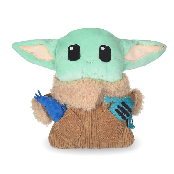 Star Wars Baby Yoda The Mandalorian The Child Burrow Dog Toy | Small Plush Toys Fabric Plush Dog Toy, Squeaky Plush Toys for Small Dogs, Hide and Seek Dog Toy,Multi,9 Inch,FF15144