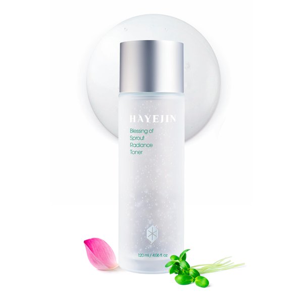 HAYEJIN Blessing of Sprout Radiance Toner | Korean Skin Care Toner for Face w/Radiance Capsules | Hydrating Toner for Dry Sensitive Skin | Glow Brightening Toner (Pack of 1, 4.06 Fl. Oz)