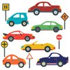 Cool Cars, Trucks, Road Straight & Curved Wall Decals Reusable Eco-Friendly Matte Wall Stickers