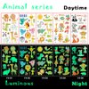 300pcs Cute Cartoon Temporary Tattoos for kids,Waterproof Glow Luminous Glitter,Henna Tattoo Sticker,Fake Tattoo Stickers,Summer Party Supplies,Stickers for kids