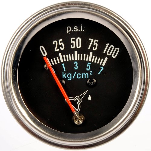Dorman 7-153 Oil Pressure Gauge Kit Universal Fit, Chrome, Black