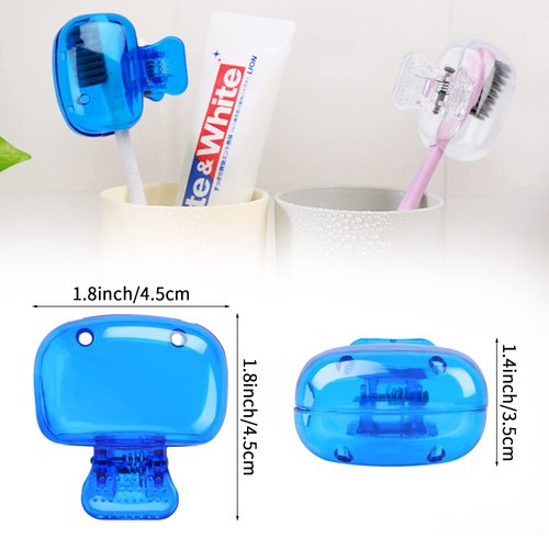 Waenerec 6 Pack Toothbrush Covers Portable Toothbrush Protector Coverings Clips Toothbrush Storage Head Cover Cap for Kids Bathroom Home Travel Toothbrush Case