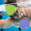 Water Gear Jazz Silicone Swim Cap - Flexible Unisex - Great for Short and Long Hair - Improve Your Performance (Lime/Blue, One Size)