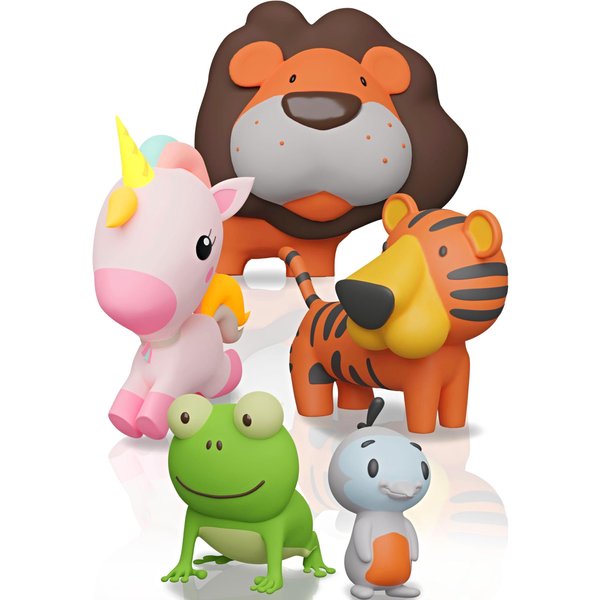 SplashEZ Mold Free Bath Toys for Babies & Toddlers, Animal No Hole Bath Toys, No Mold for Tub, Beach, Pool, BPA-Free, Dishwasher-Safe, Infant Bath Toys No Holes 0 1 3 6 12 18 Months