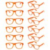 SUNOVELTIES 12 Pack Kids Orange Pretend Play Glasses Bulk, Boys Girls Birthday Party Favors No Lens Frame Fake Glasses