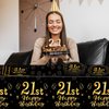 41 PCS 21st Birthday Decorations for Women Men Black and Gold Cheers to 21 Years Set Included Plates Napkins Tablecloth for Her Him 21 Years Old Birthday Party Supplies