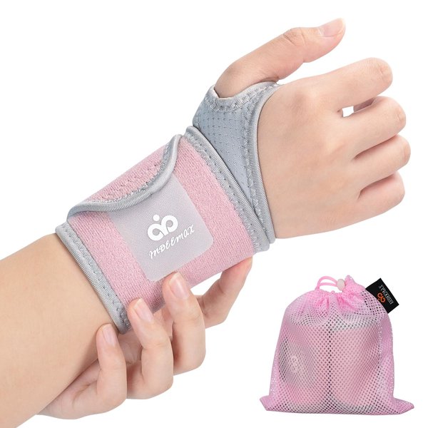 INDEEMAX 2 Pack Copper Carpal Tunnel Wrist brace, Compression Wrist Band Wraps for Sprained Wrist, Arthritis, Tendonitis, Adjustable Wrist Support for Men and Women Both Hands