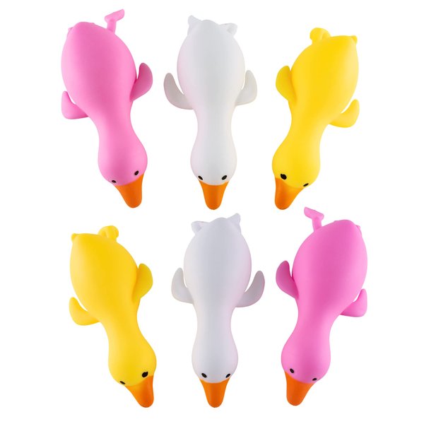 Super Z Outlet Stress Relief Squeezing Rubber Jelly Ducks for Kids and Adults - Anti-Stress, Help Anxiety and Improve Focus, ADHD Sensory Toys Gift Set for Classroom Prize, Party Goodie Bag (6 Pack)