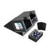 MTG Deck Box for Commander Display with dice tray,Double Deck Box Fits 160 Double Sleeved /200 Single Sleeved trading Cards, TCG Card Deck Box with 2 Dividers and 1 magnetic card holder (Black＆Grey)