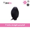 JUVABUN 7" Straight Claw Clip In Ponytail Hair Extensions - Black| Ponytail Extension Human Hair | Hair Extensions for Women & Men | Washable, Realistic And Synthetic | Black