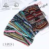 GORTIN Boho Headbands Blue Extre Wide Headband Stretch Turban Hair Bans Yaga Knotted Headwraps Twist Workout Head Hands for Women and Girls Pack of 3 (Headbands A)